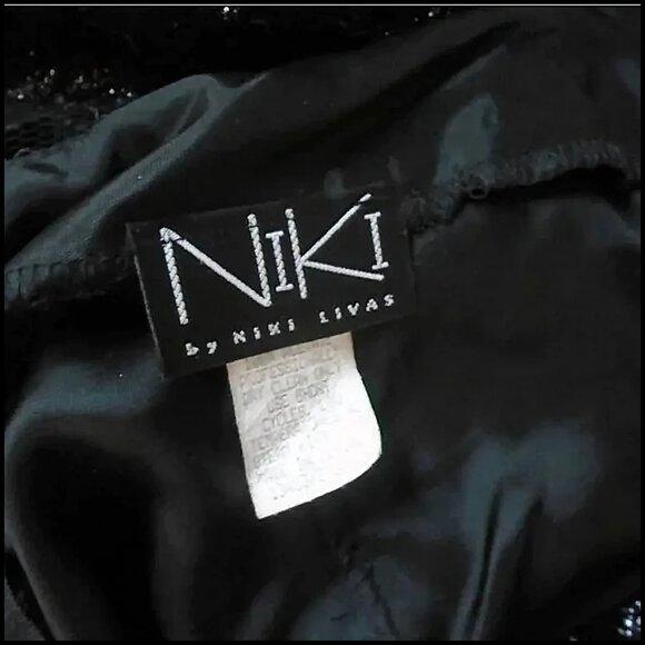 Vintage Black Lace Pants Bootcut with Sparkle, 80s Camp - Picture 7 of 16